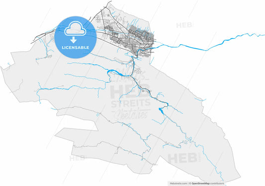 Santa Catarina, Nuevo León, Mexico, high resolution vector map - Instant download PDF and JPG