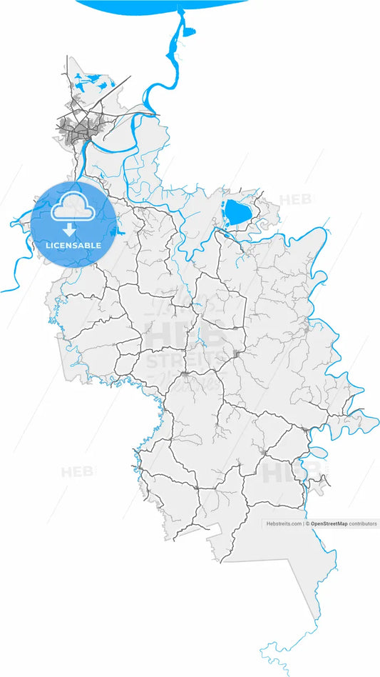 Minatitlán, Veracruz, Mexico, high resolution vector map - Instant download PDF and JPG