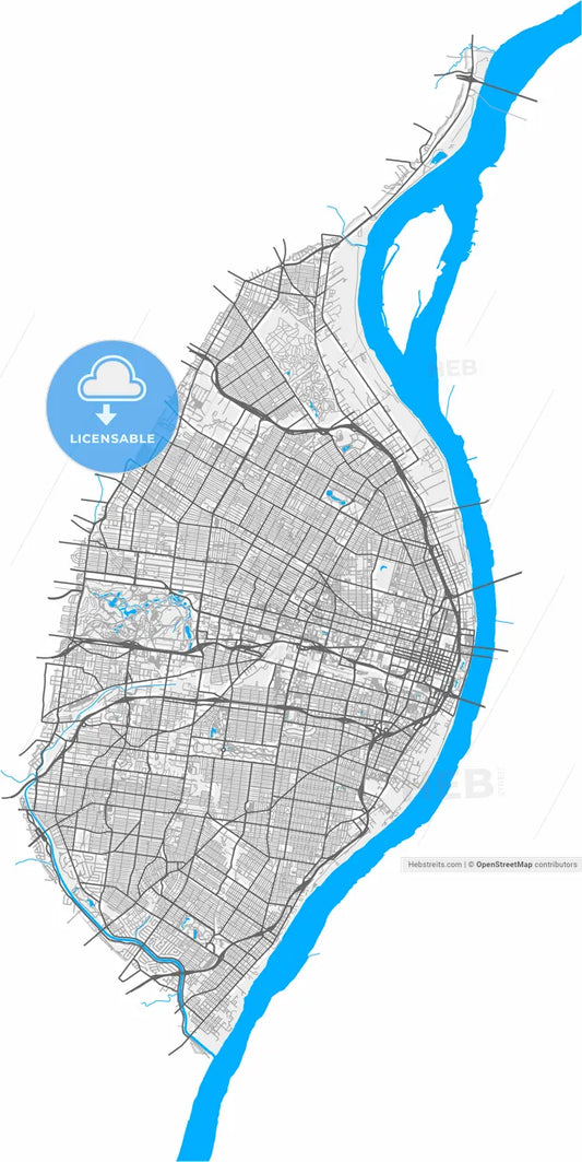 St. Louis, Missouri, United States, high resolution vector map - Instant download PDF and JPG