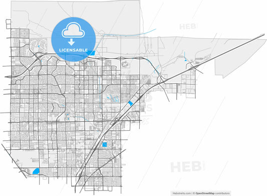 North Las Vegas, Nevada, United States, high resolution vector map - Instant download PDF and JPG