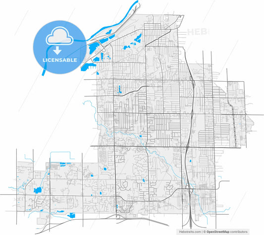 Wyoming, Michigan, United States, high resolution vector map - Instant download PDF and JPG