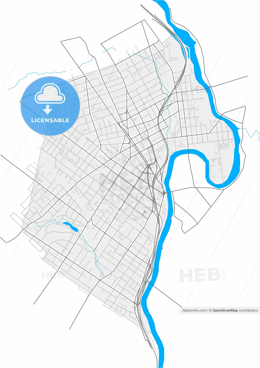 Passaic, New Jersey, United States, high resolution vector map - Instant download PDF and JPG