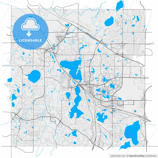 Maple Grove, Minnesota, United States, high resolution vector map - Instant download PDF and JPG