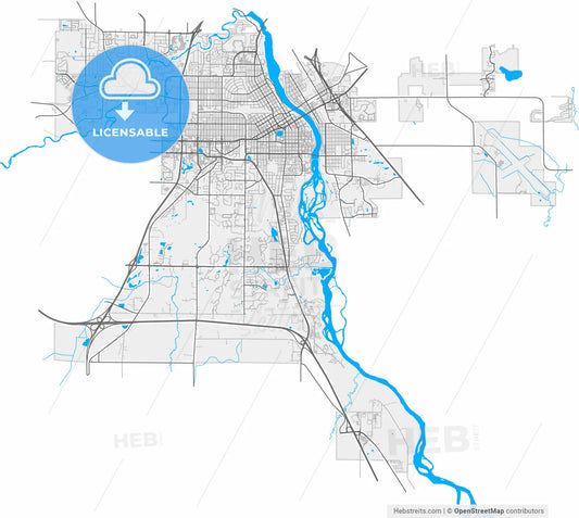 St. Cloud, Minnesota, United States, high resolution vector map - Instant download PDF and JPG