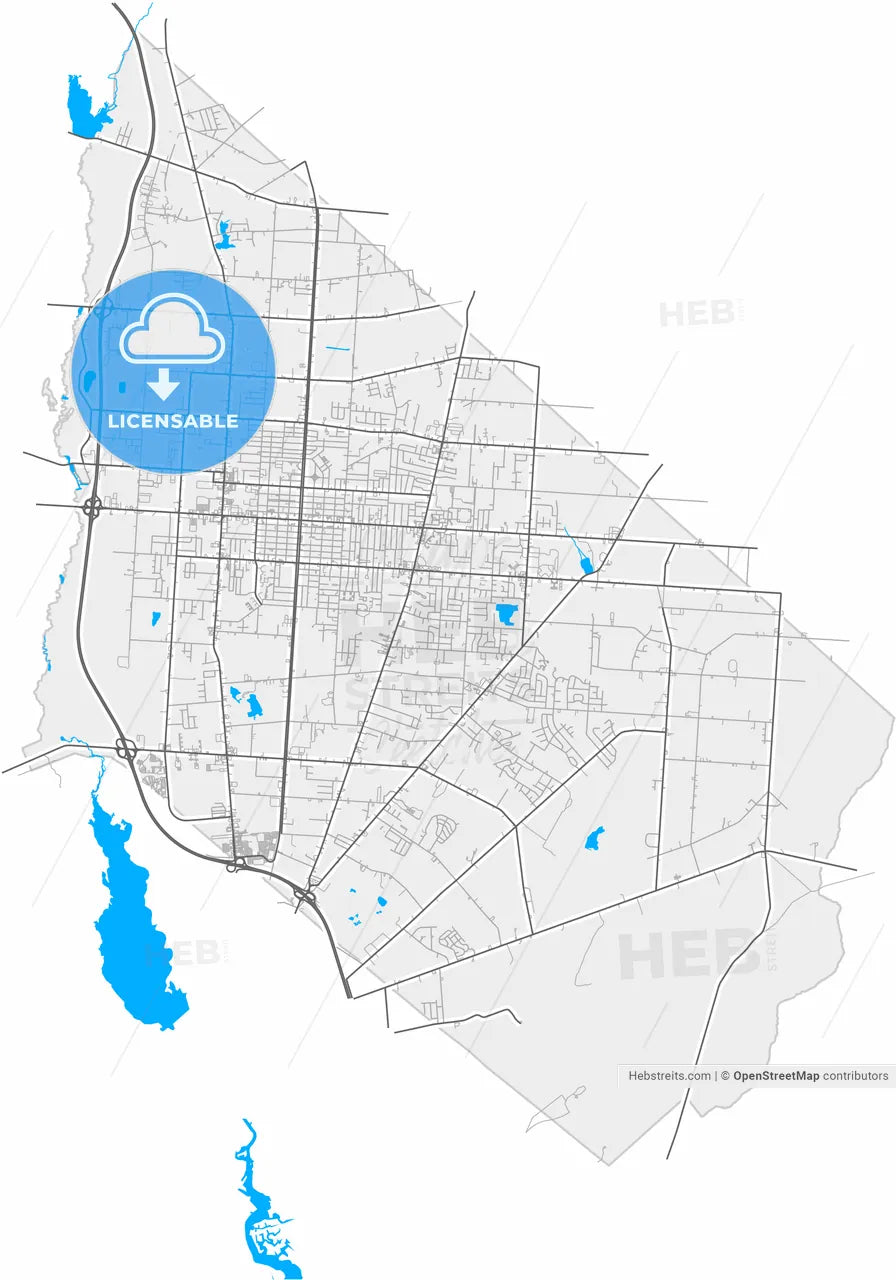 Vineland, New Jersey, United States, high resolution vector map - Instant download PDF and JPG