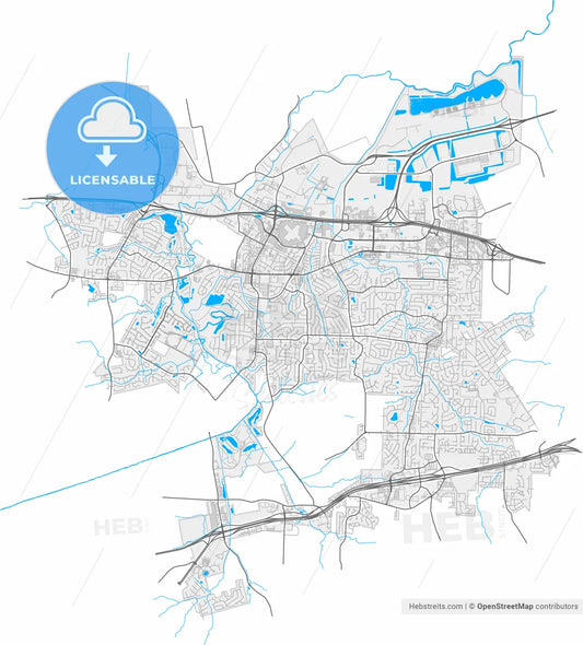 St. Peters, Missouri, United States, high resolution vector map - Instant download PDF and JPG