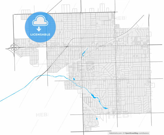 Oak Lawn, Illinois, United States, high resolution vector map - Instant download PDF and JPG
