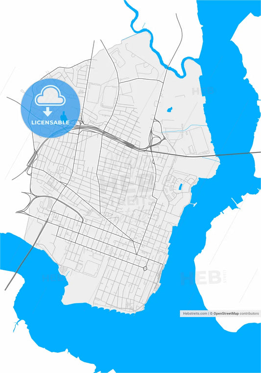 Perth Amboy, New Jersey, United States, high resolution vector map - Instant download PDF and JPG