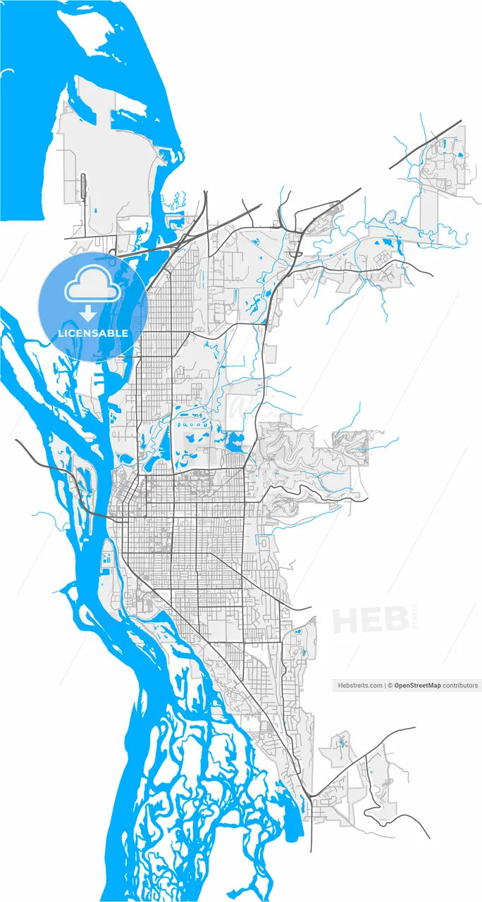 La Crosse, Wisconsin, United States, high resolution vector map - Instant download PDF and JPG
