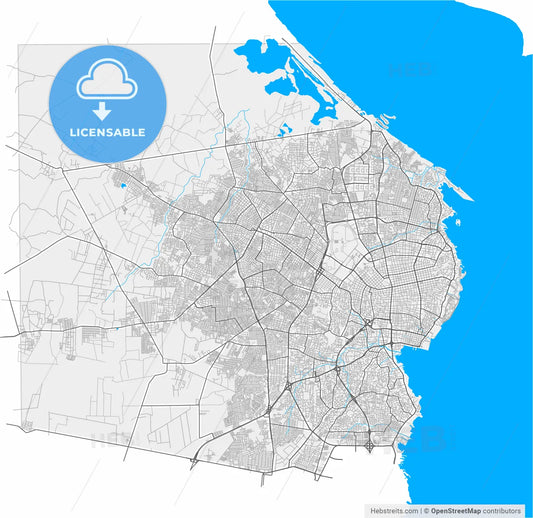 Maracaibo, Venezuela, high resolution vector map - Instant download PDF and JPG