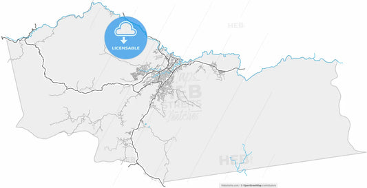 San Juan de los Morros, Venezuela, high resolution vector map - Instant download PDF and JPG
