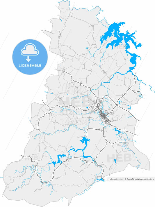 Palma Soriano, Santiago de Cuba, Cuba, high resolution vector map - Instant download PDF and JPG