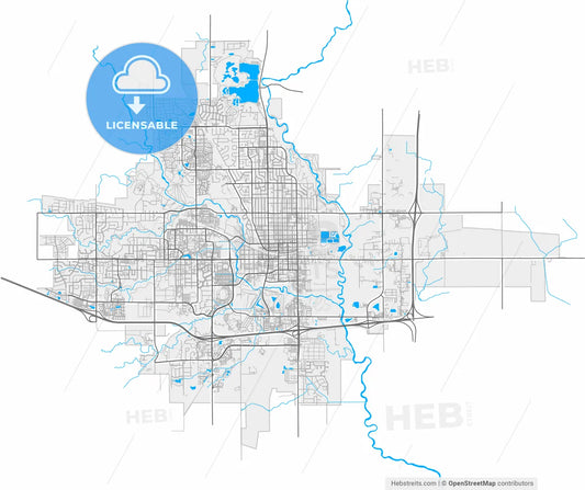Ames, Iowa, United States, high resolution vector map - Instant download PDF and JPG