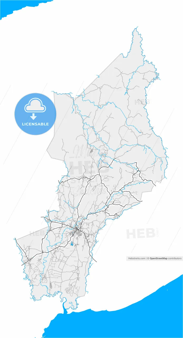 Penonomé, Coclé, Panama, high resolution vector map - Instant download PDF and JPG