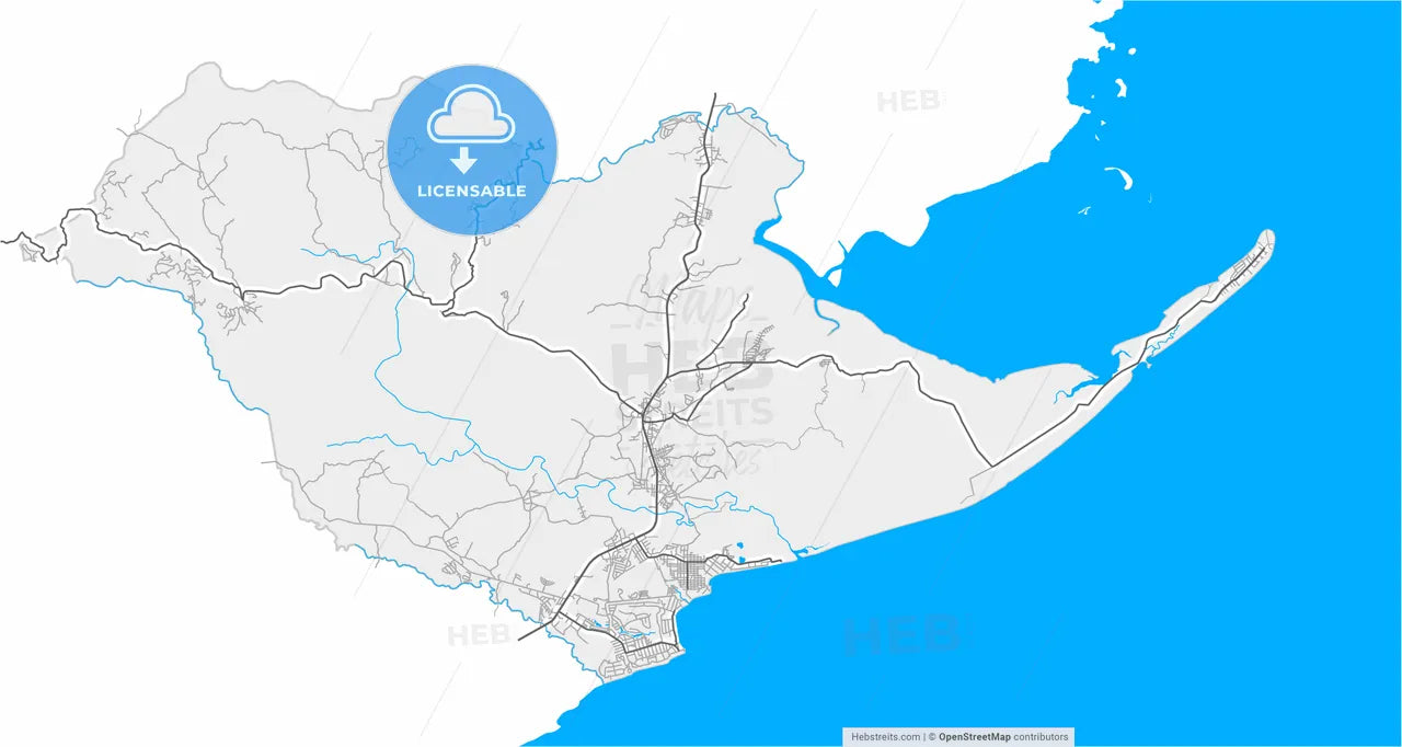 Chame, Panamá Oeste, Panama, high resolution vector map - Instant download PDF and JPG