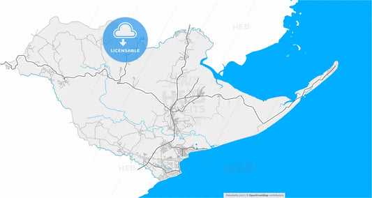 Chame, Panamá Oeste, Panama, high resolution vector map - Instant download PDF and JPG