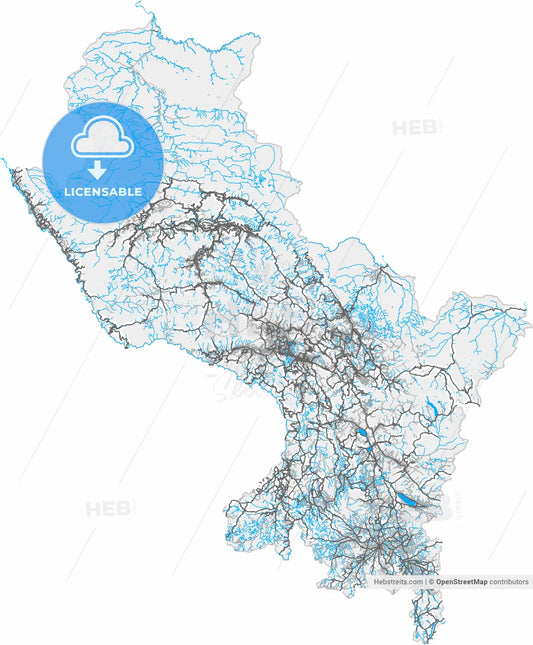 Cusco, Peru, high resolution vector map - Instant download PDF and JPG