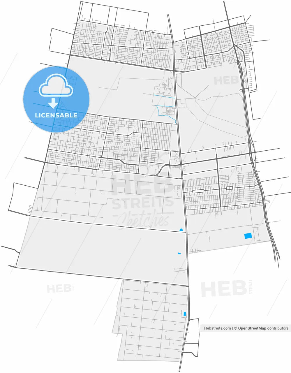 La Pintana, Chile, high resolution vector map - Instant download PDF and JPG