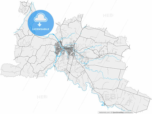 Osorno, Chile, high resolution vector map - Instant download PDF and JPG