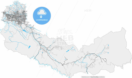 Quilpue, Chile, high resolution vector map - Instant download PDF and JPG