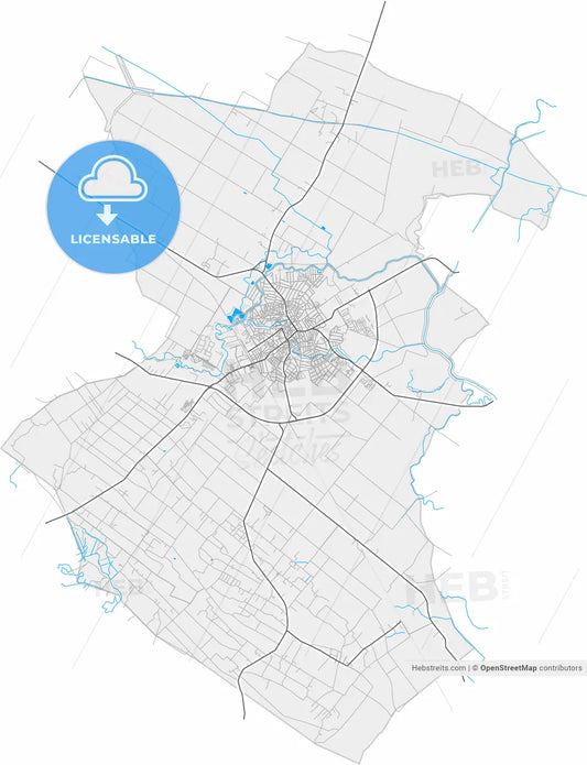 Jászberény, Jász-Nagykun-Szolnok, Hungary, high resolution vector map - Instant download PDF and JPG