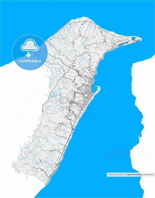 Messina, Sicily, Italy, high resolution vector map - Instant download PDF and JPG