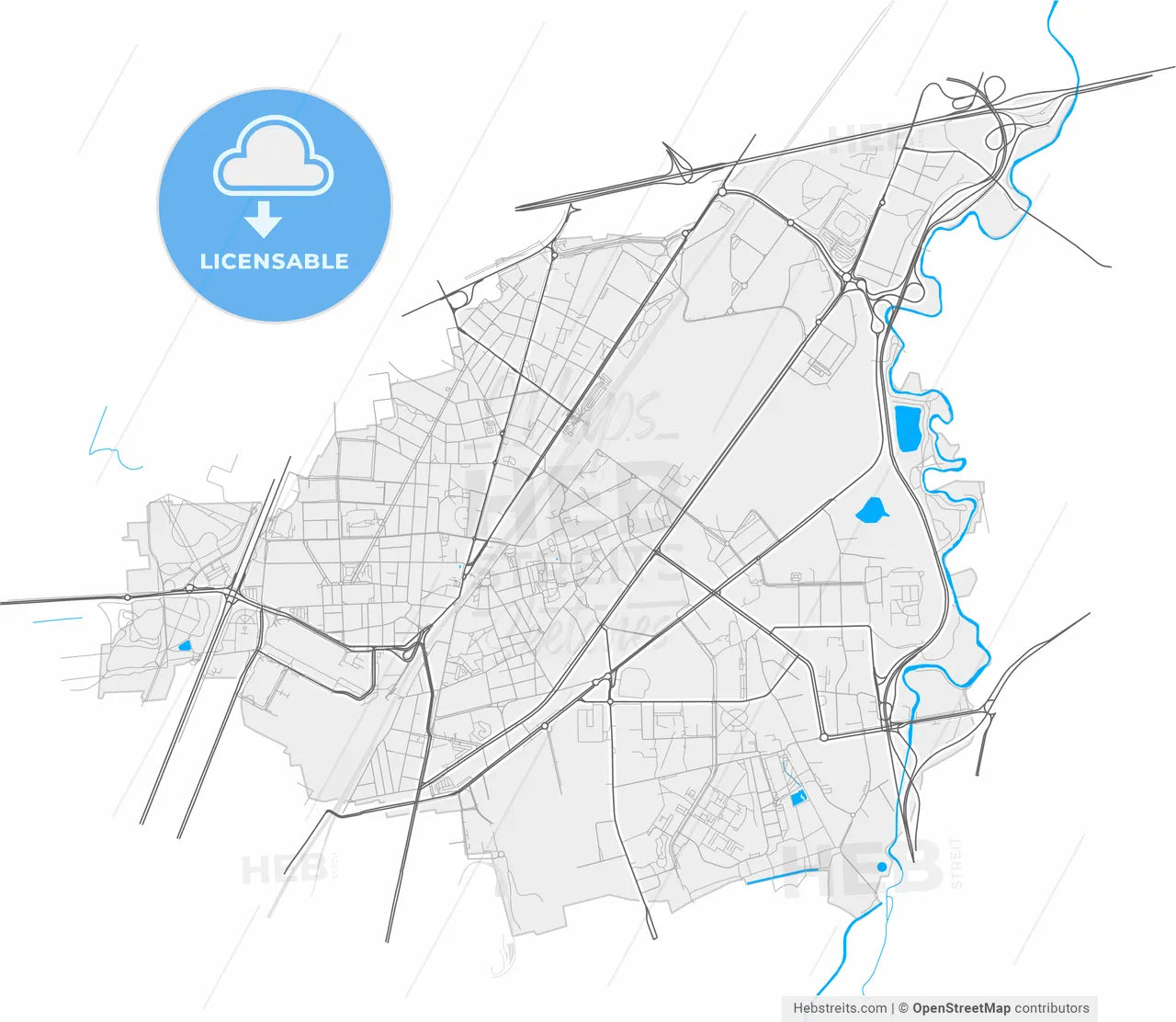 Sesto San Giovanni, Lombardy, Italy, high resolution vector map - Instant download PDF and JPG