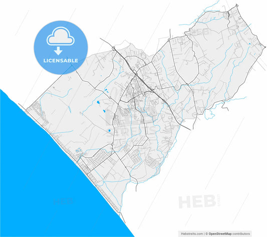 Pomezia, Lazio, Italy, high resolution vector map - Instant download PDF and JPG