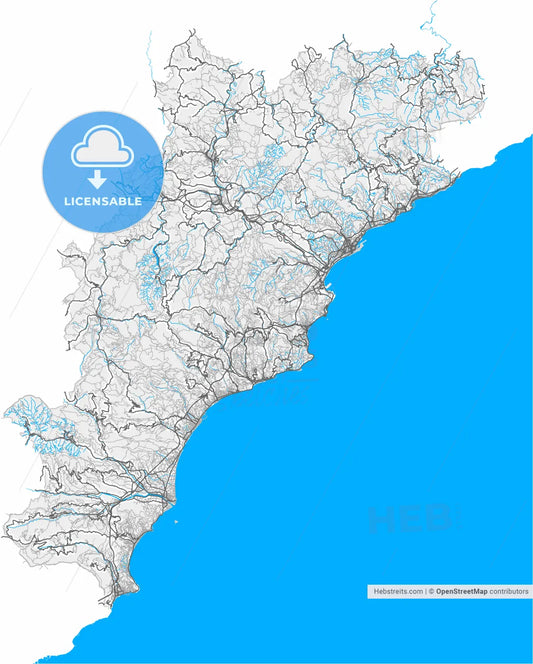 Savona, Liguria, Italy, high resolution vector map - Instant download PDF and JPG