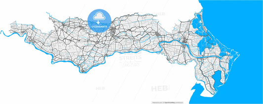 Rovigo, Veneto, Italy, high resolution vector map - Instant download PDF and JPG