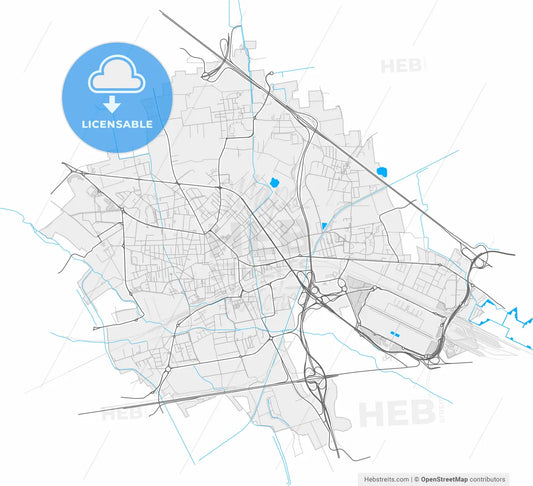 Rho, Lombardy, Italy, high resolution vector map - Instant download PDF and JPG