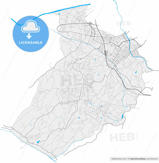 Scandicci, Tuscany, Italy, high resolution vector map - Instant download PDF and JPG