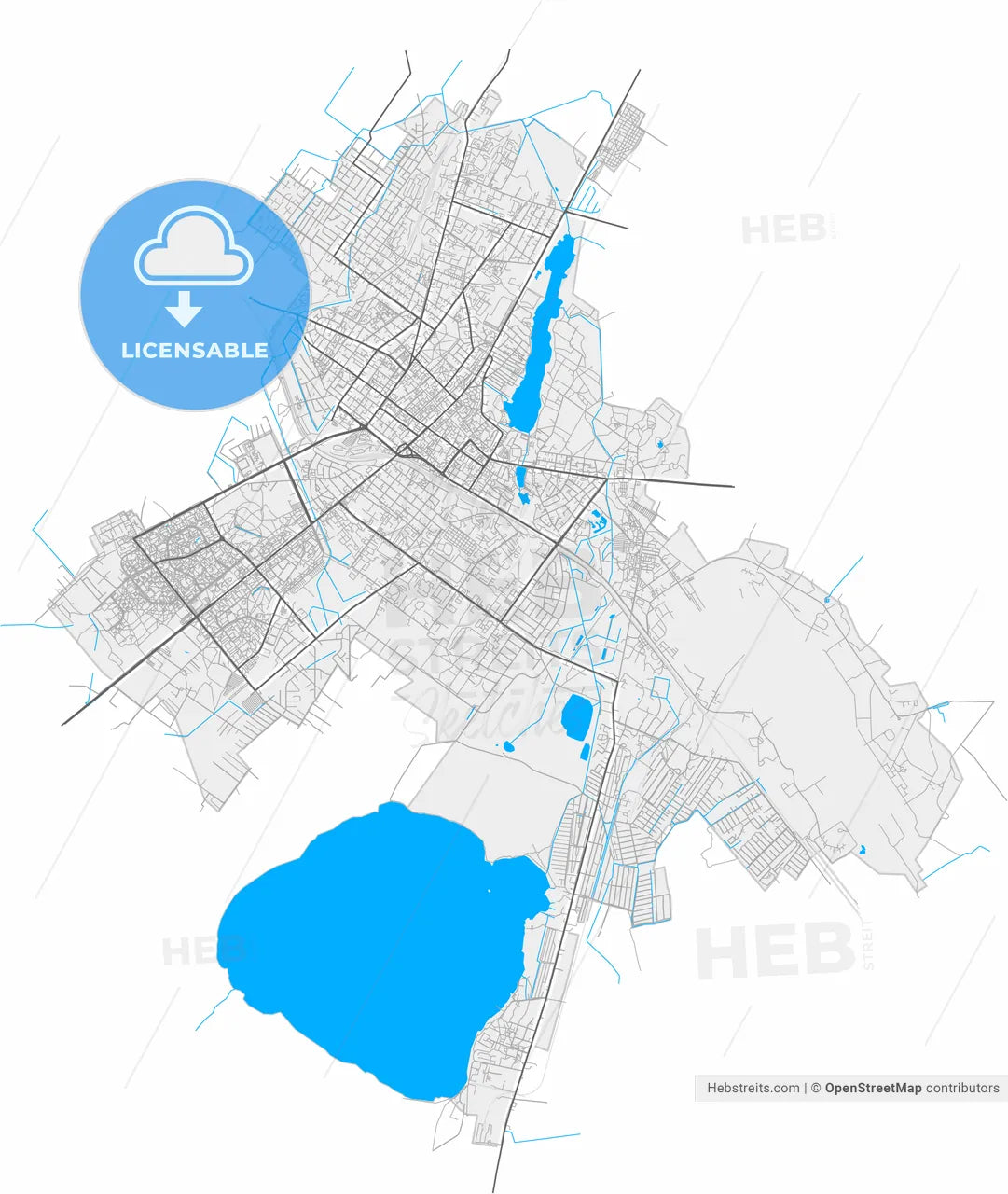Šiauliai, Šiauliai County, Lithuania, high resolution vector map - Instant download PDF and JPG