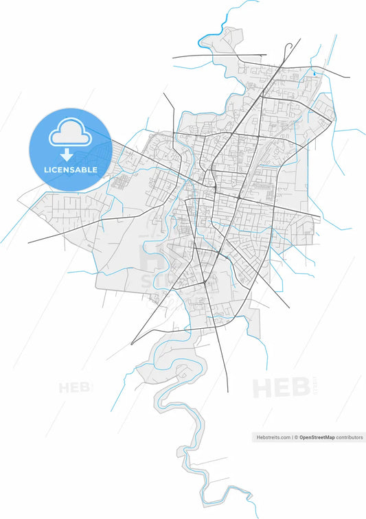 Marijampolė, Marijampolė County, Lithuania, high resolution vector map - Instant download PDF and JPG