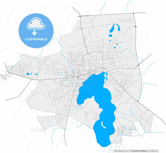 Telšiai, Telšiai County, Lithuania, high resolution vector map - Instant download PDF and JPG