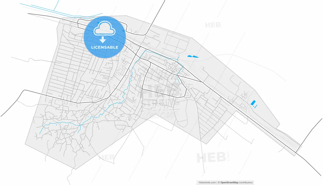Strășeni, Strășeni district, Moldova, high resolution vector map - Instant download PDF and JPG