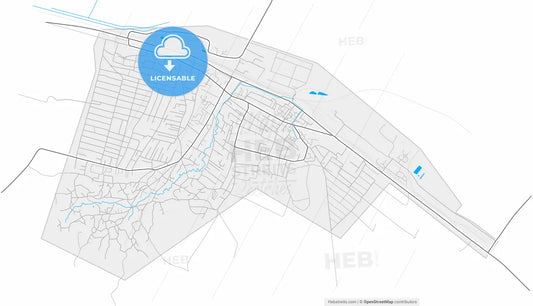Strășeni, Strășeni district, Moldova, high resolution vector map - Instant download PDF and JPG