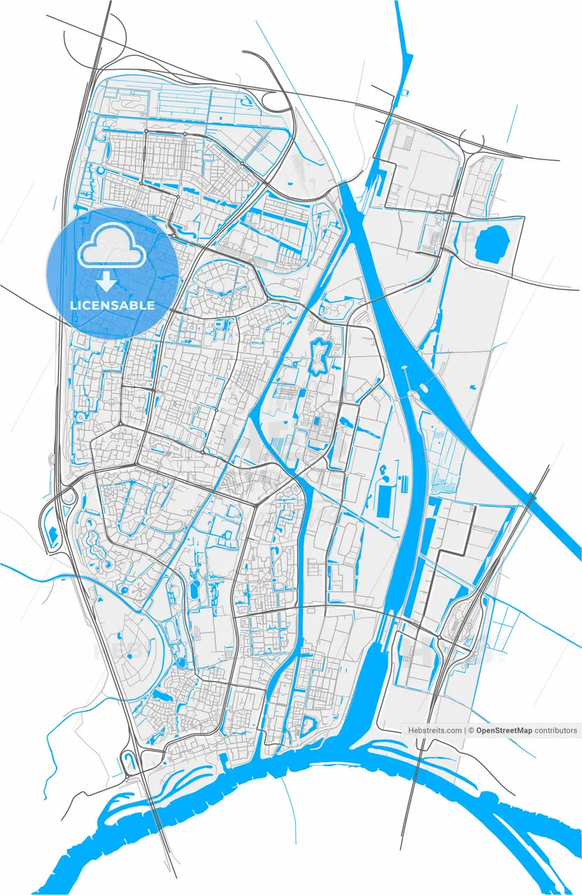Nieuwegein, Utrecht, Netherlands, high resolution vector map - Instant download PDF and JPG