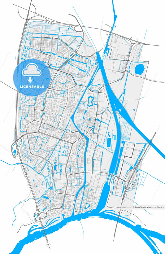 Nieuwegein, Utrecht, Netherlands, high resolution vector map - Instant download PDF and JPG