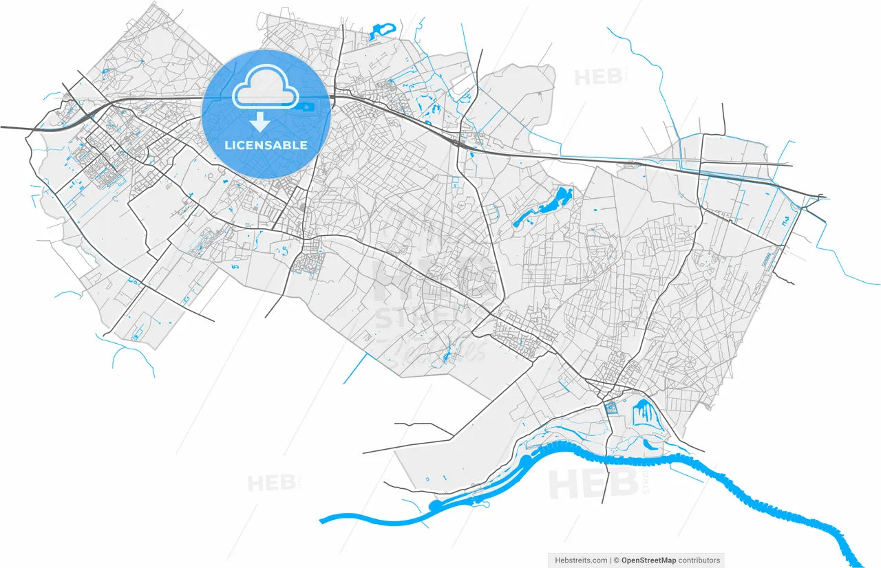 Utrechtse Heuvelrug, Utrecht, Netherlands, high resolution vector map - Instant download PDF and JPG