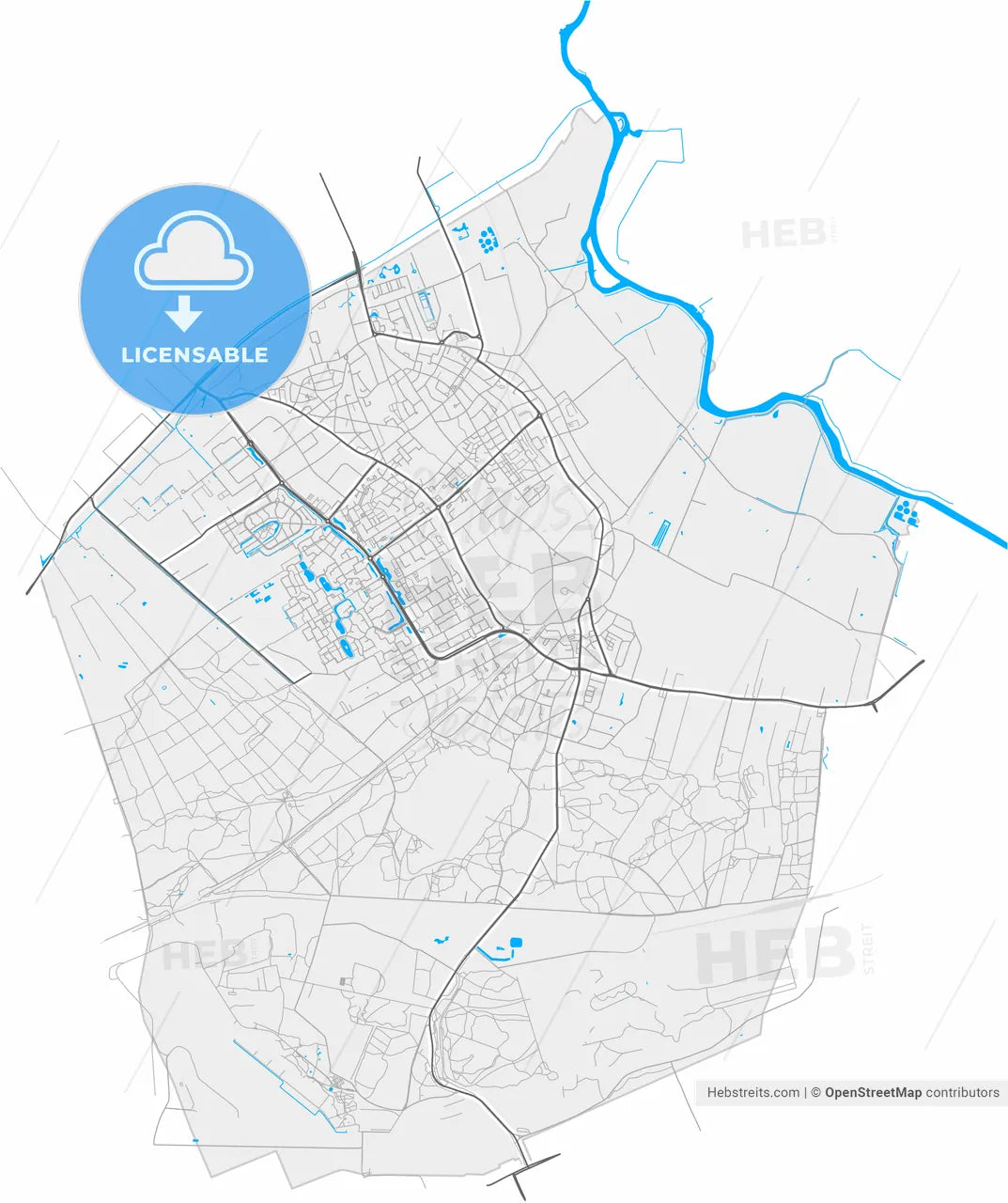 Soest, Utrecht, Netherlands, high resolution vector map - Instant download PDF and JPG