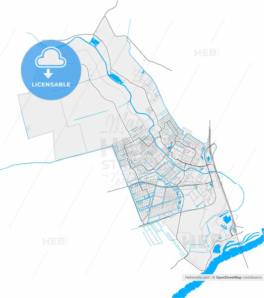 IJsselstein, Utrecht, Netherlands, high resolution vector map - Instant download PDF and JPG