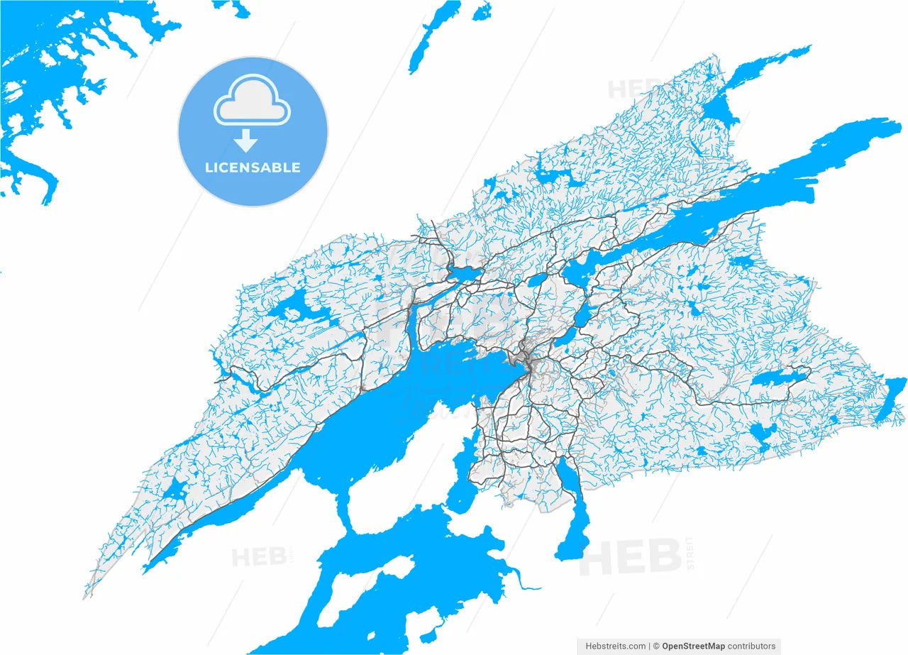 Steinkjer, Trøndelag, Norway, high resolution vector map - Instant download PDF and JPG