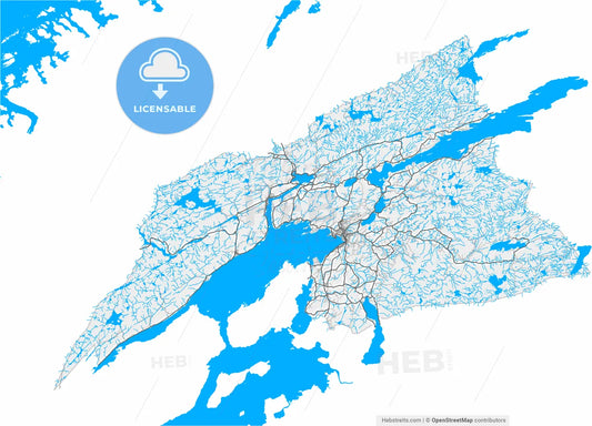 Steinkjer, Trøndelag, Norway, high resolution vector map - Instant download PDF and JPG