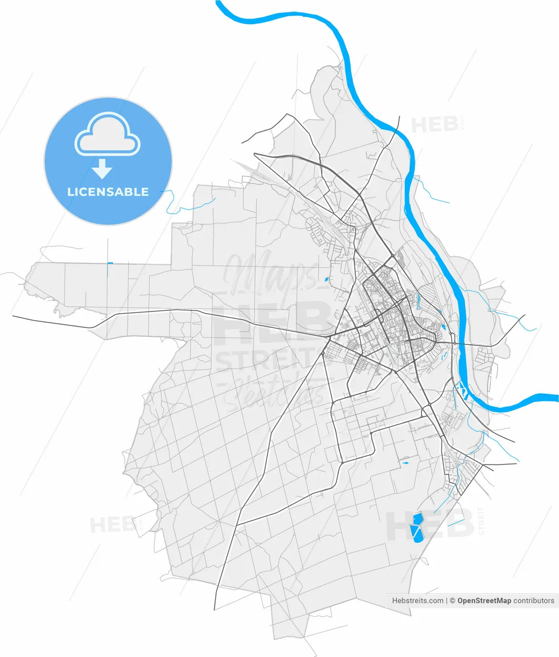 Stalowa Wola, Podkarpackie, Poland, high resolution vector map - Instant download PDF and JPG