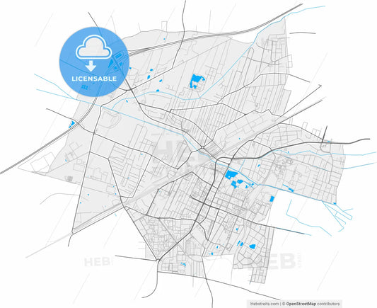 Pruszków, Masovian, Poland, high resolution vector map - Instant download PDF and JPG