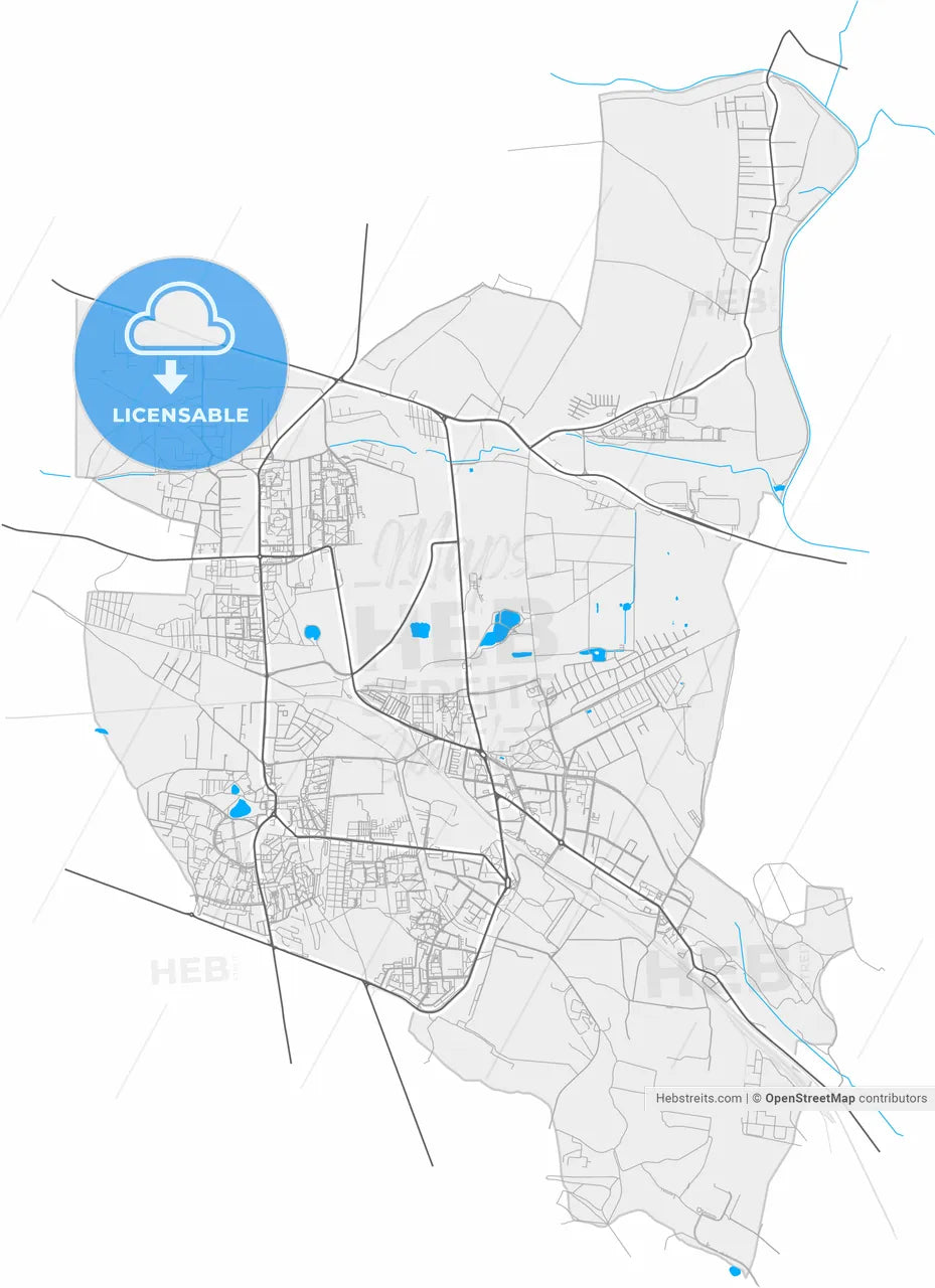 Siemianowice Śląskie, Silesian, Poland, high resolution vector map - Instant download PDF and JPG