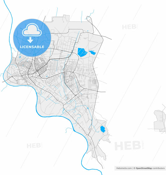 Mielec, Podkarpackie, Poland, high resolution vector map - Instant download PDF and JPG