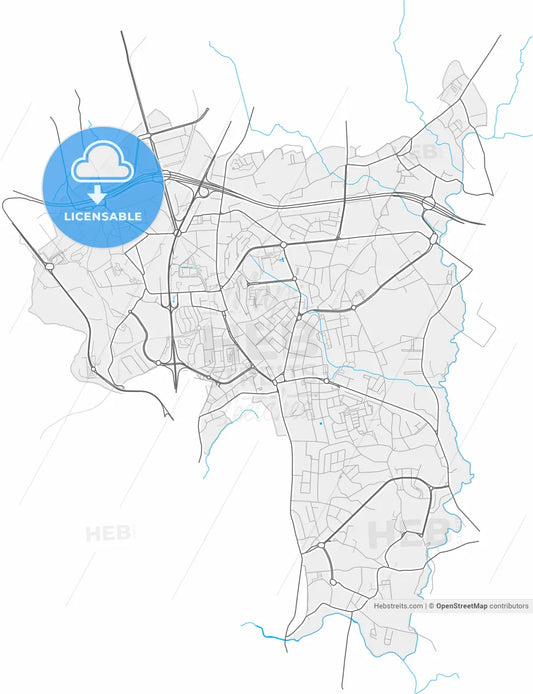 Maia, Porto, Portugal, high resolution vector map - Instant download PDF and JPG