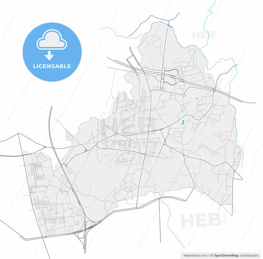 São Mamede de Infesta, Porto, Portugal, high resolution vector map - Instant download PDF and JPG